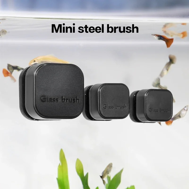 Planted Aquarium Cleaning - Mini escova magnética quadrada para aquário,