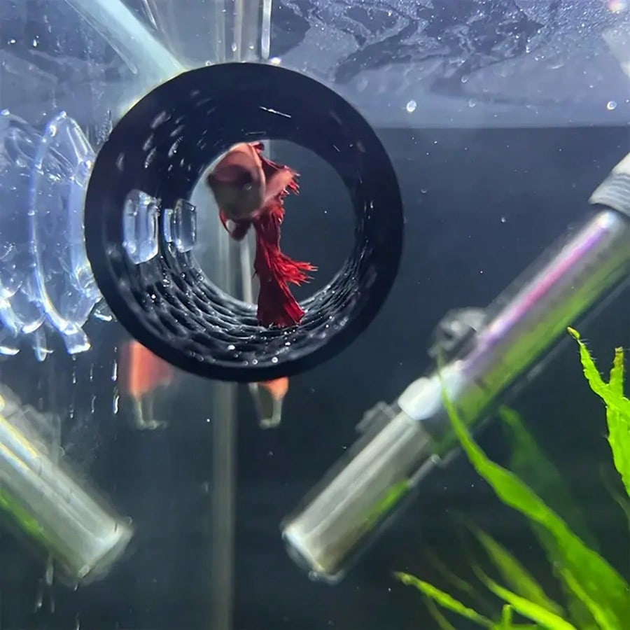 Tubo oco preto para esconderij - Aquarium Plants Live avaliação e preço
